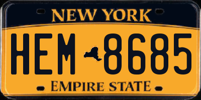 NY license plate HEM8685