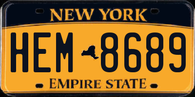 NY license plate HEM8689