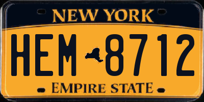 NY license plate HEM8712