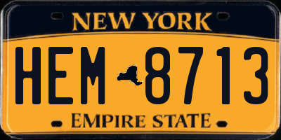 NY license plate HEM8713