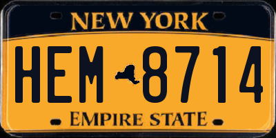 NY license plate HEM8714