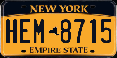 NY license plate HEM8715