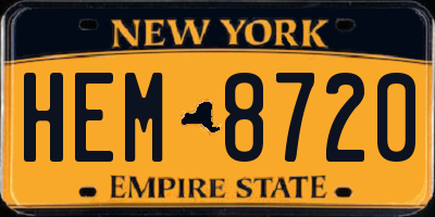 NY license plate HEM8720