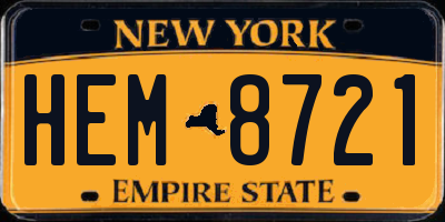 NY license plate HEM8721