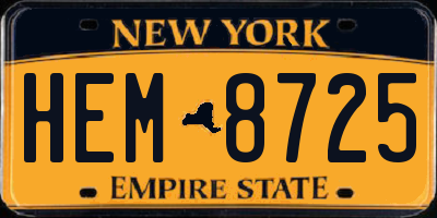 NY license plate HEM8725