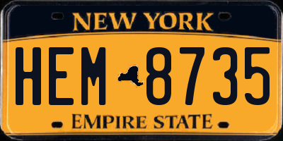 NY license plate HEM8735