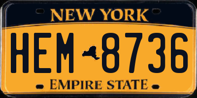 NY license plate HEM8736