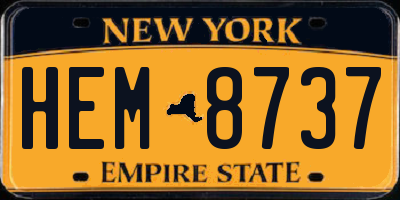 NY license plate HEM8737