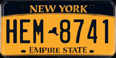 NY license plate HEM8741