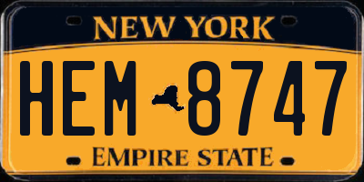 NY license plate HEM8747