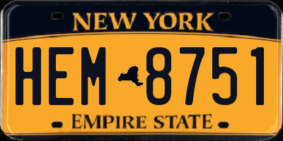 NY license plate HEM8751