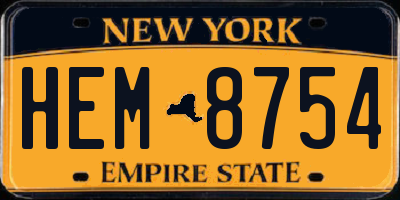 NY license plate HEM8754