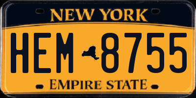 NY license plate HEM8755