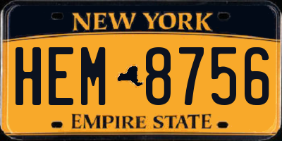 NY license plate HEM8756