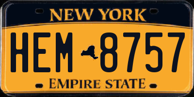 NY license plate HEM8757