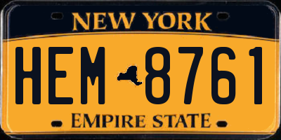 NY license plate HEM8761