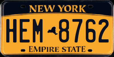 NY license plate HEM8762