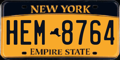NY license plate HEM8764