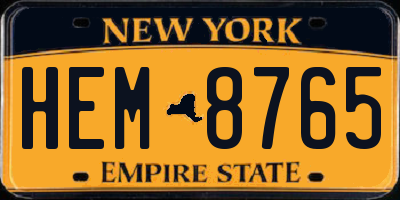 NY license plate HEM8765