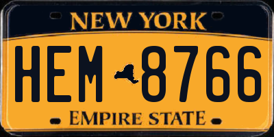 NY license plate HEM8766