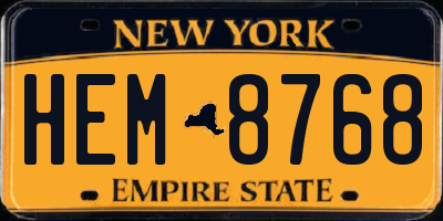 NY license plate HEM8768