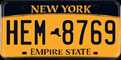 NY license plate HEM8769