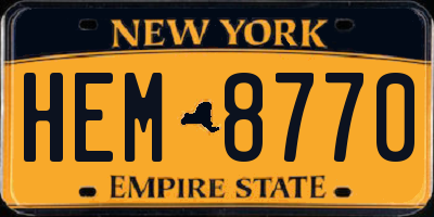 NY license plate HEM8770