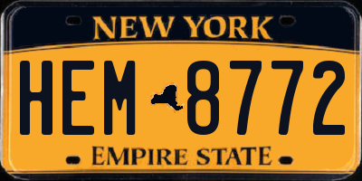 NY license plate HEM8772