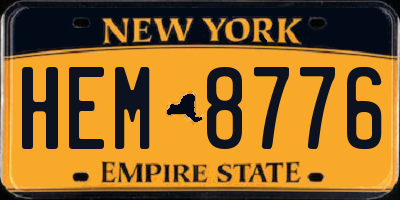 NY license plate HEM8776