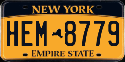 NY license plate HEM8779