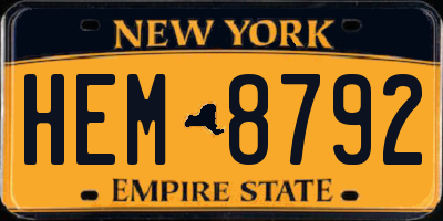 NY license plate HEM8792