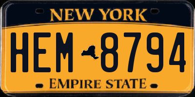 NY license plate HEM8794