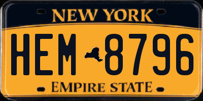 NY license plate HEM8796