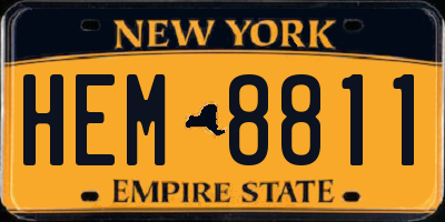 NY license plate HEM8811