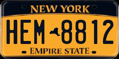 NY license plate HEM8812