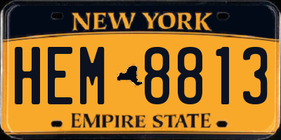 NY license plate HEM8813