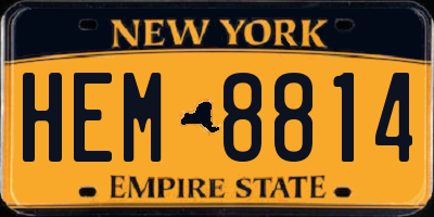 NY license plate HEM8814