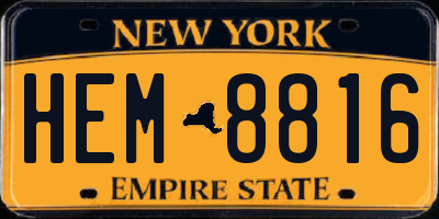 NY license plate HEM8816