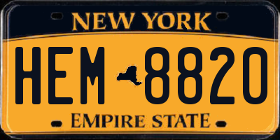 NY license plate HEM8820