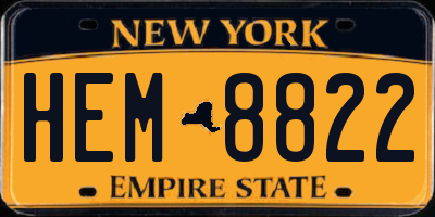 NY license plate HEM8822