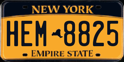 NY license plate HEM8825