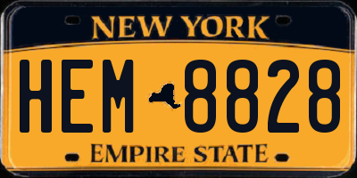 NY license plate HEM8828