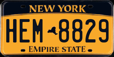 NY license plate HEM8829
