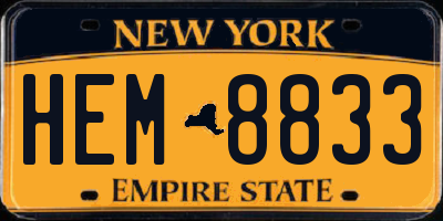 NY license plate HEM8833
