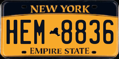 NY license plate HEM8836