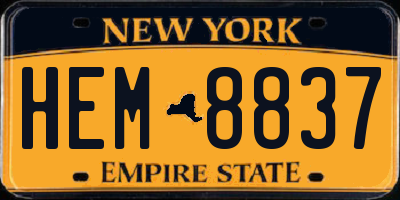 NY license plate HEM8837