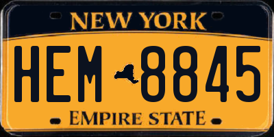 NY license plate HEM8845