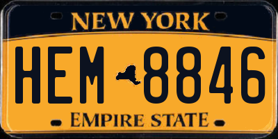 NY license plate HEM8846