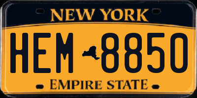 NY license plate HEM8850