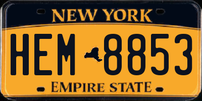 NY license plate HEM8853